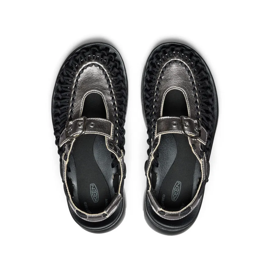 All Gender UNEEK PLT Mary Jane Sneaker  |  Silver/Black KEEN