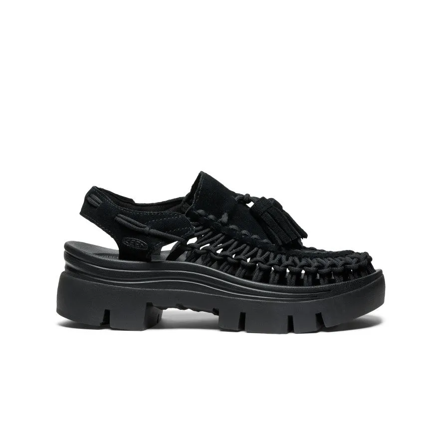 All Gender UNEEK PLT Tassel Sneaker  |  Black/Black KEEN