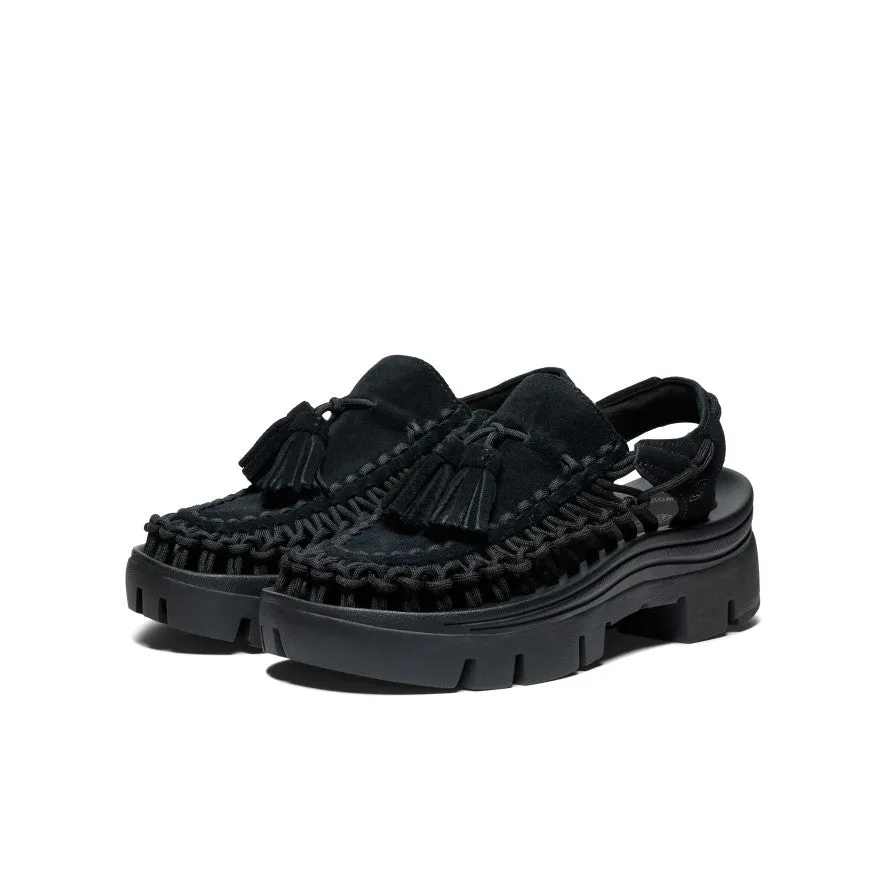 All Gender UNEEK PLT Tassel Sneaker  |  Black/Black KEEN