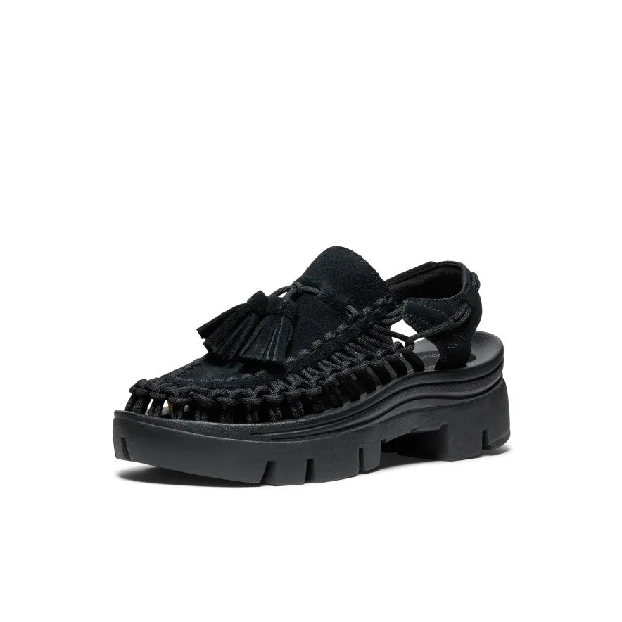 All Gender UNEEK PLT Tassel Sneaker  |  Black/Black KEEN