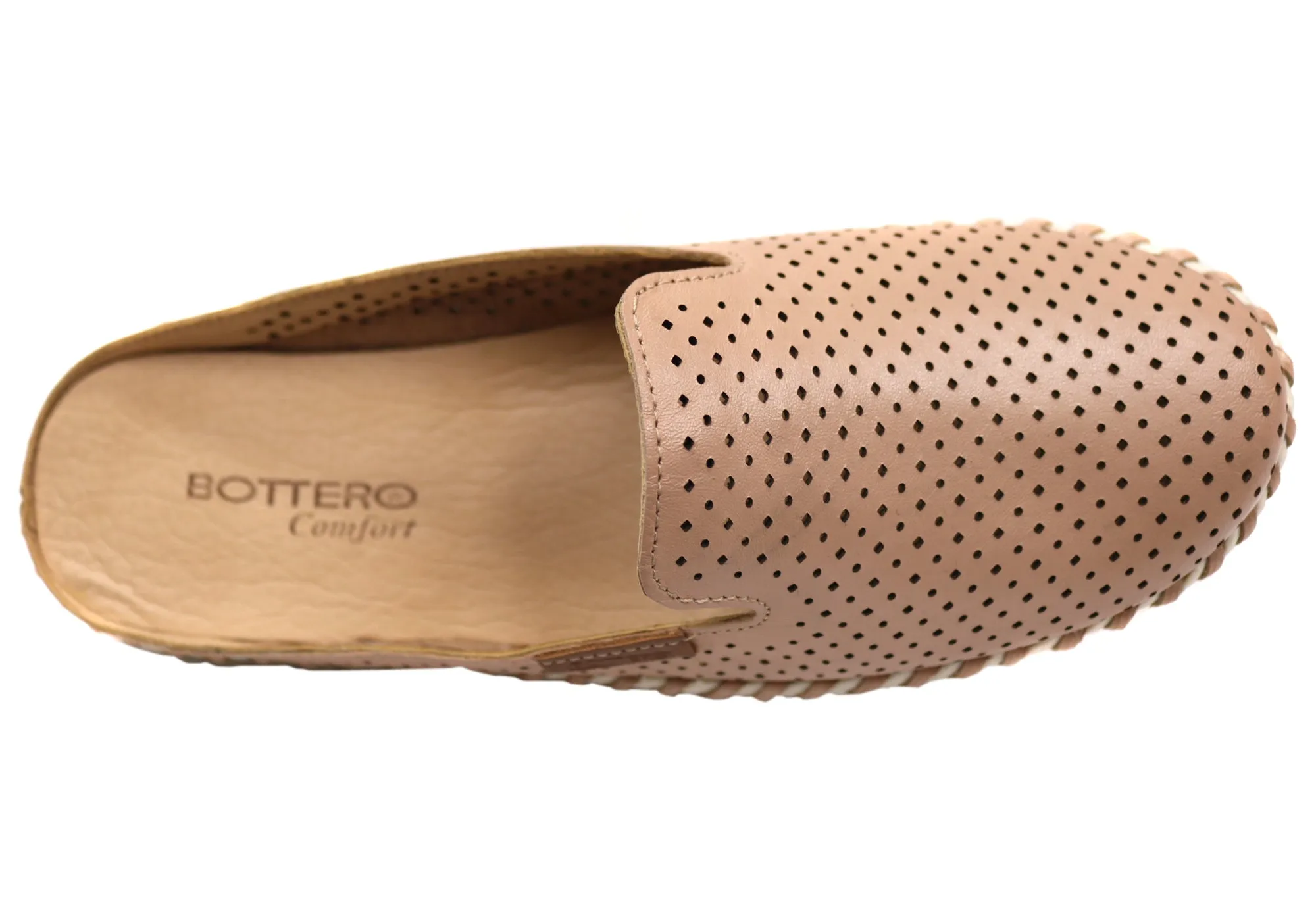Bottero Holland Womens Comfort Leather Closed Toe Open Back Mules