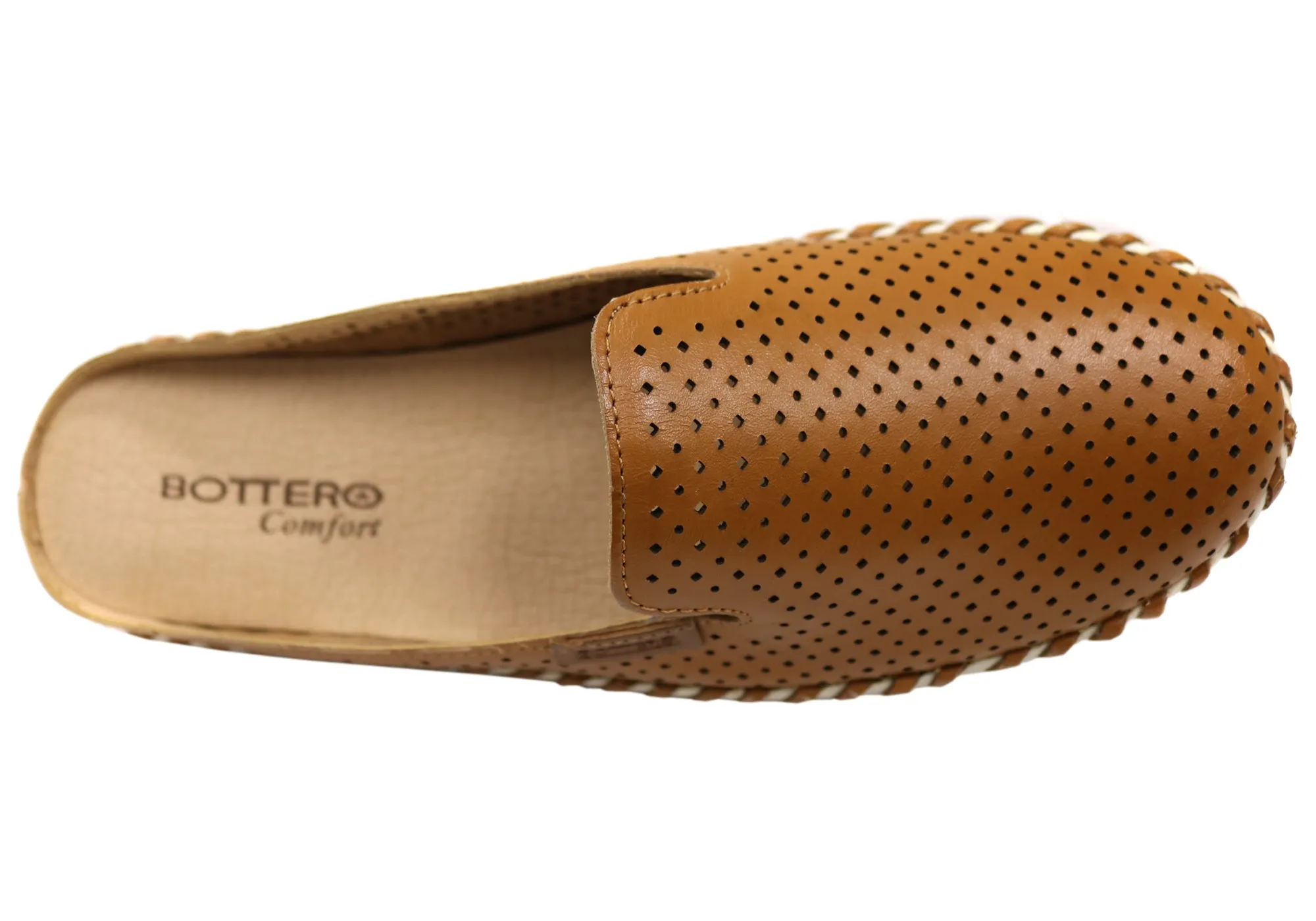 Bottero Holland Womens Comfort Leather Closed Toe Open Back Mules