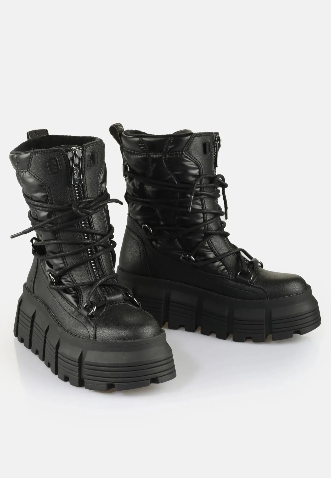 Buffalo - Ava Puffer Hike Vegan Nappa/Nylon Black - Girl Shoes
