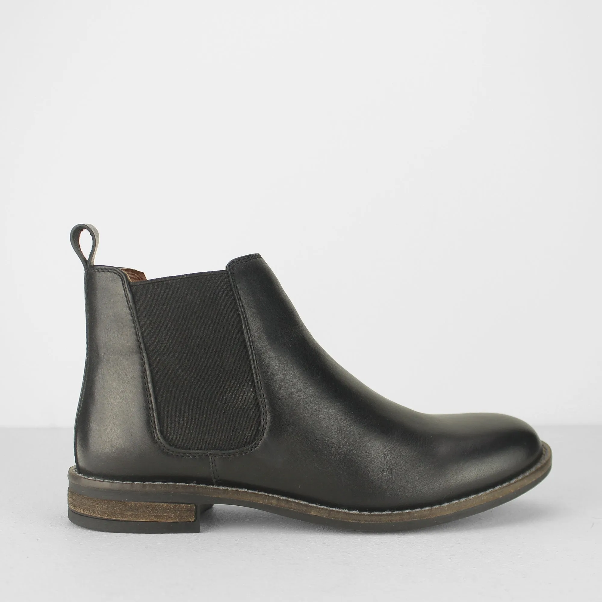 Cipriata ALEXANDRA Womens Leather Slip On Chelsea Boots Black