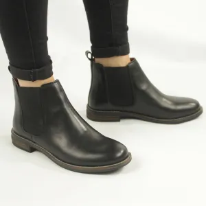 Cipriata ALEXANDRA Womens Leather Slip On Chelsea Boots Black
