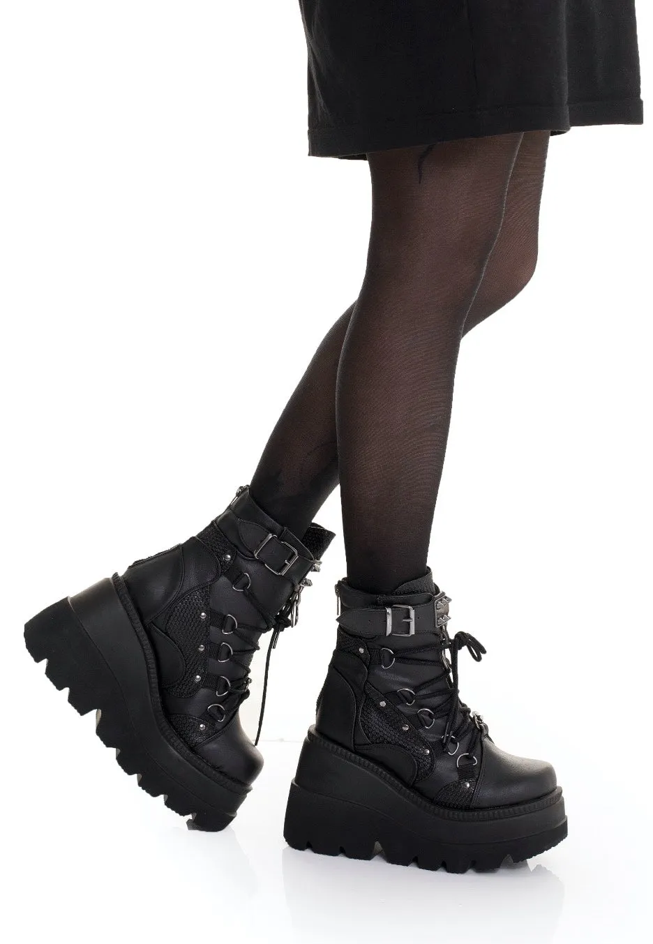 DemoniaCult - Shaker 60 Black Vegan Leather - Girl Shoes
