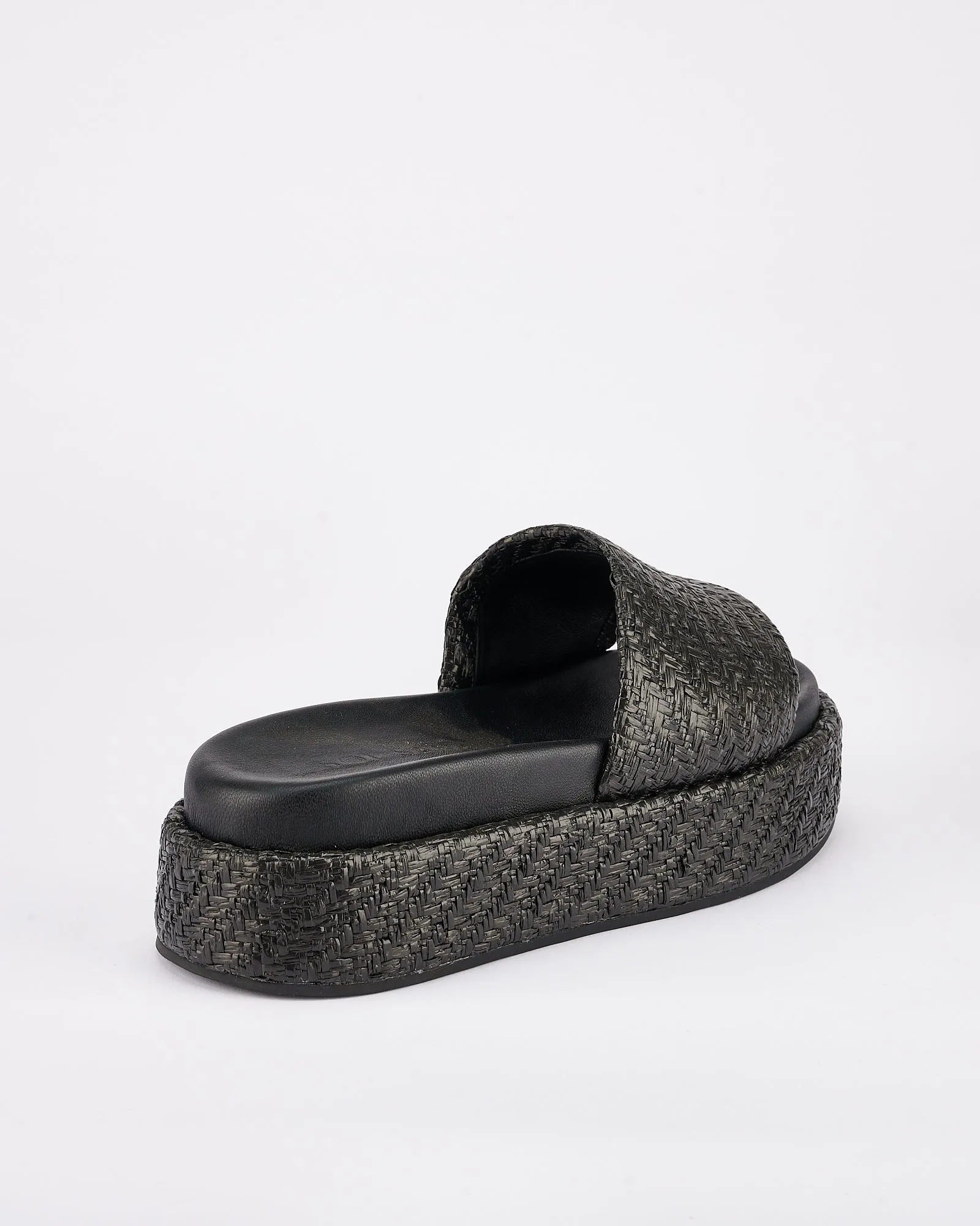 Dustin Flatform Black Raffia SOL SANA