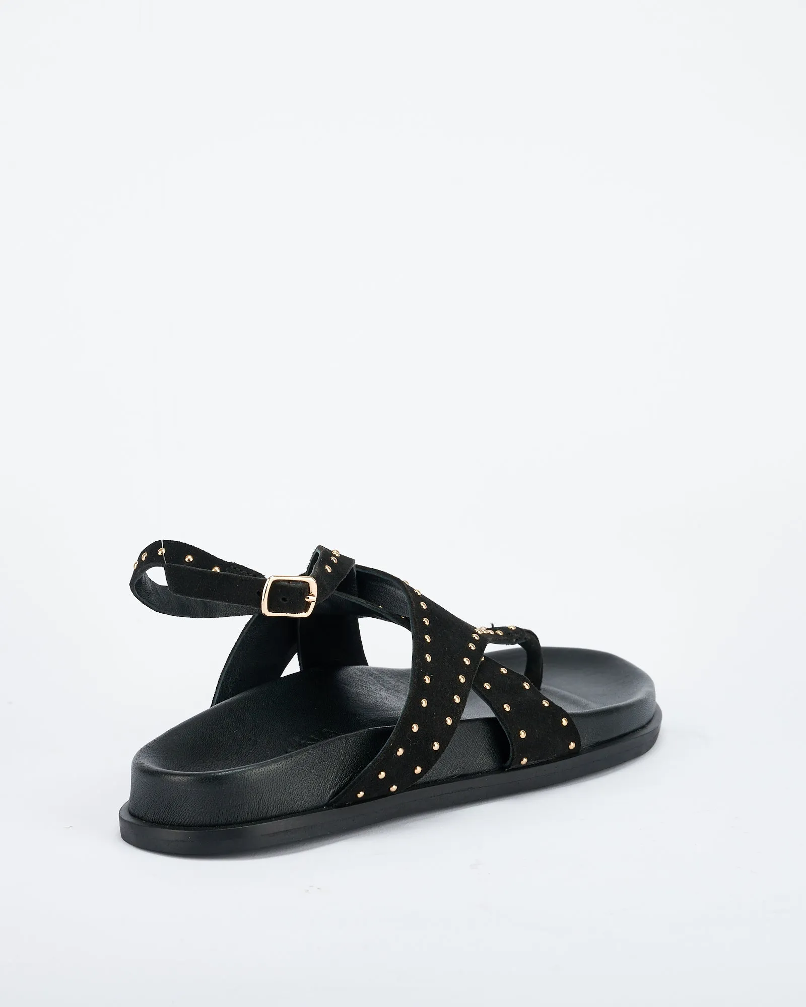 Faust Footbed Black Suede/Gold SOL SANA