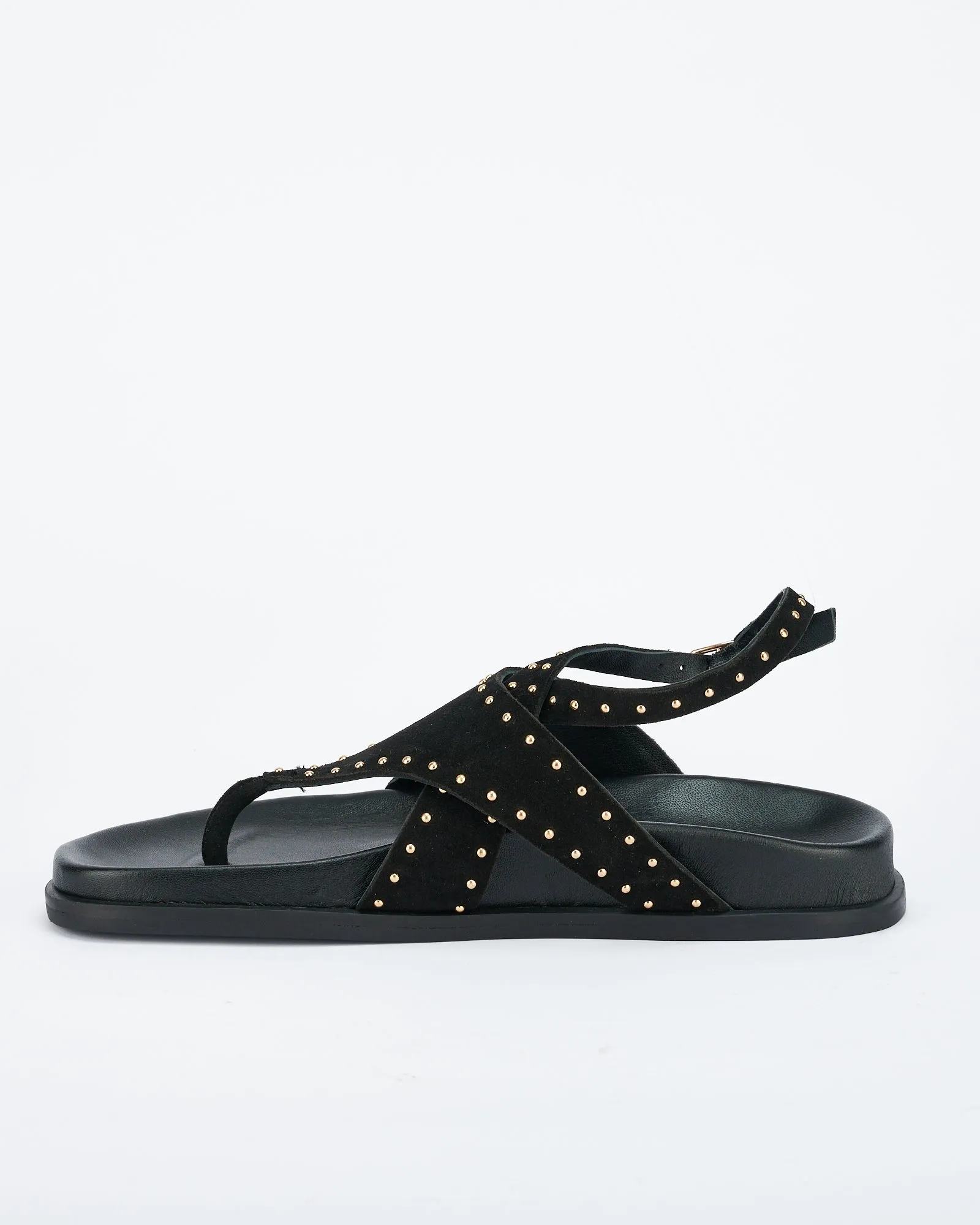 Faust Footbed Black Suede/Gold SOL SANA