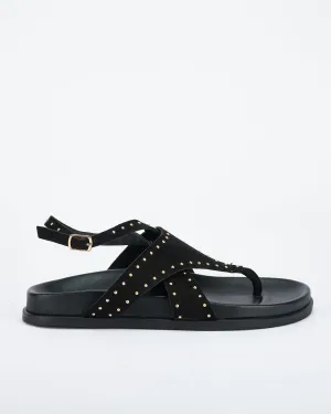Faust Footbed Black Suede/Gold SOL SANA