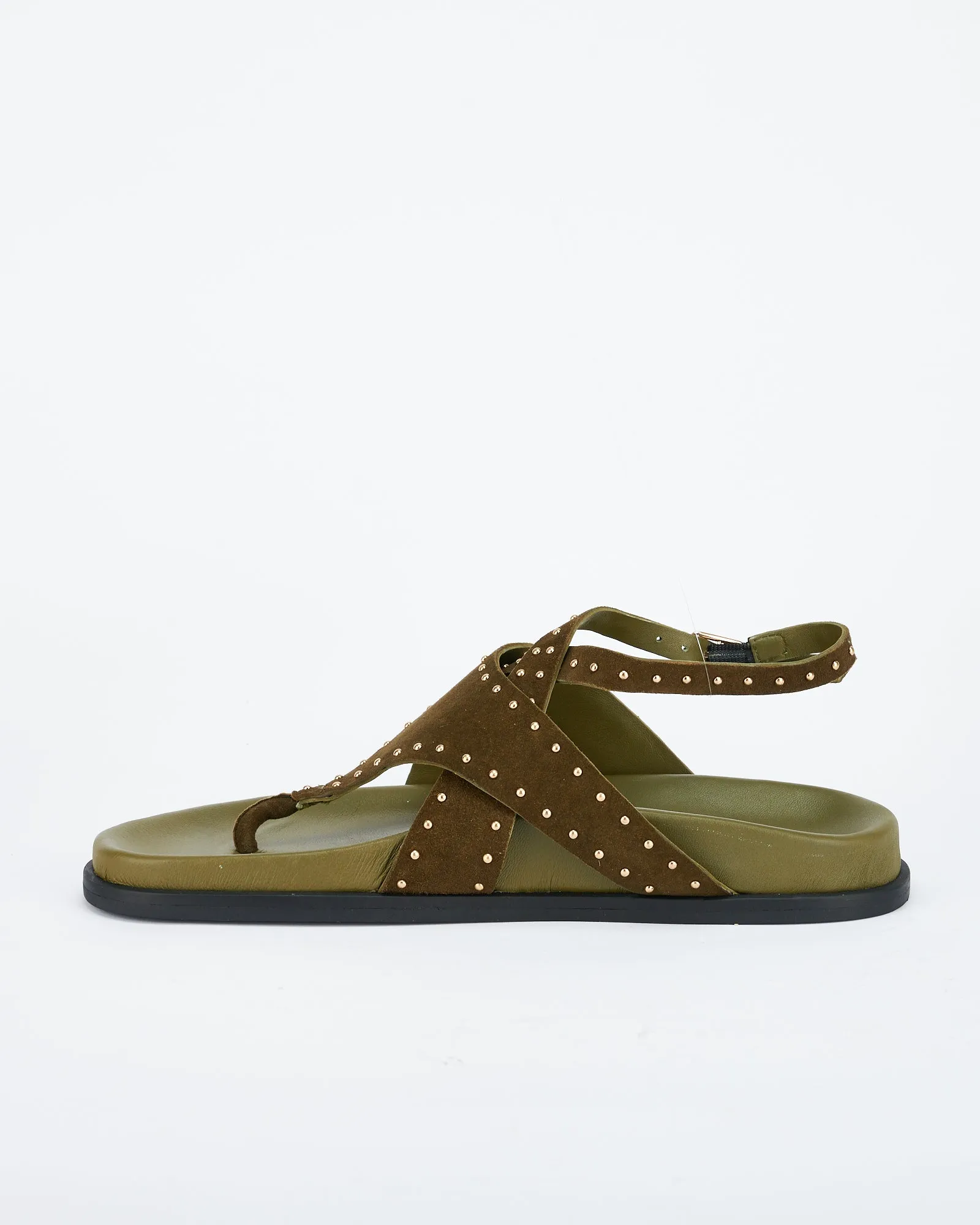 Faust Footbed Olive Suede/Gold SOL SANA