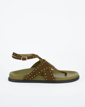 Faust Footbed Olive Suede/Gold SOL SANA