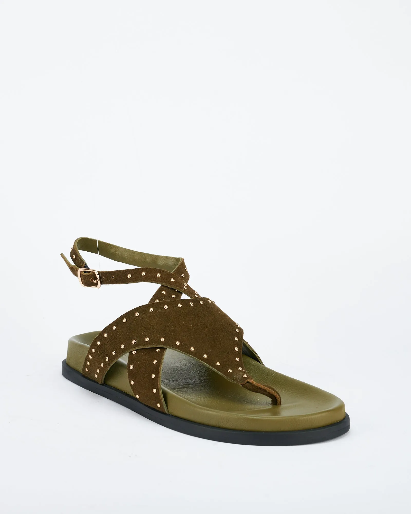 Faust Footbed Olive Suede/Gold SOL SANA