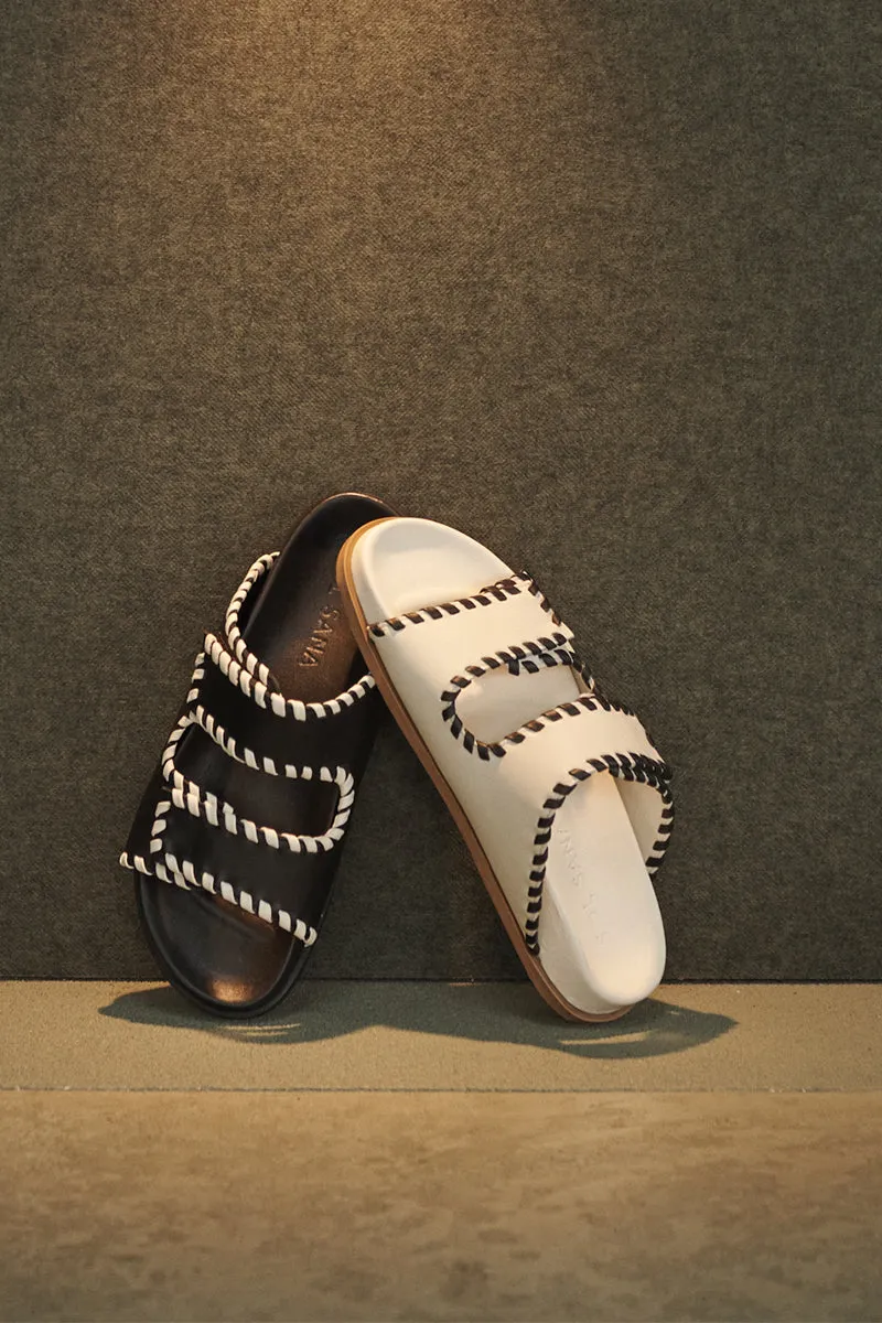 Fontelina Footbed Off White / Black Trim SOL SANA