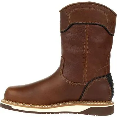 Georgia Men's Amped Lightweight 10" Waterproof Wellington Work Boot- Brown- GB00369