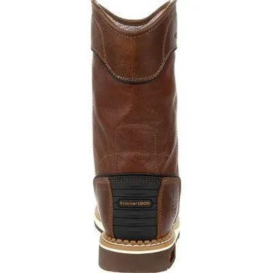 Georgia Men's Amped Lightweight 10" Waterproof Wellington Work Boot- Brown- GB00369
