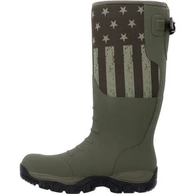 Georgia Men's Gbr Rubber 16" Waterproof Pull On Work Boot -Dark Green- GB00559