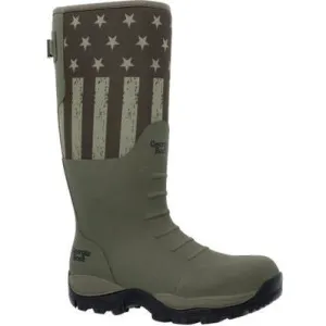 Georgia Men's Gbr Rubber 16" Waterproof Pull On Work Boot -Dark Green- GB00559