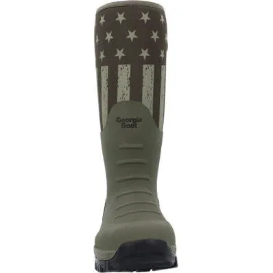Georgia Men's Gbr Rubber 16" Waterproof Pull On Work Boot -Dark Green- GB00559