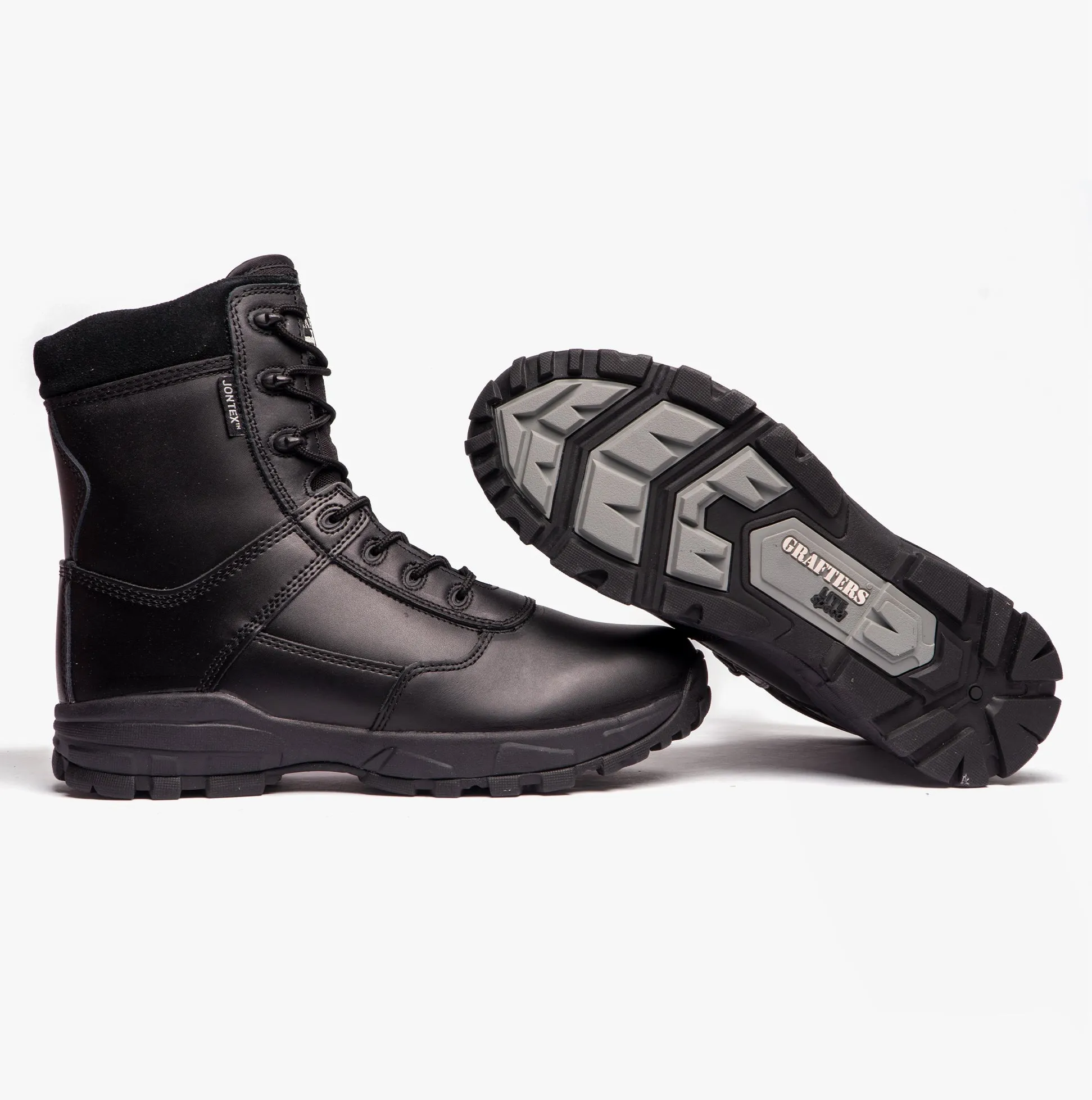 Grafters AMBUSH Unisex Waterproof Leather Work Boots Black
