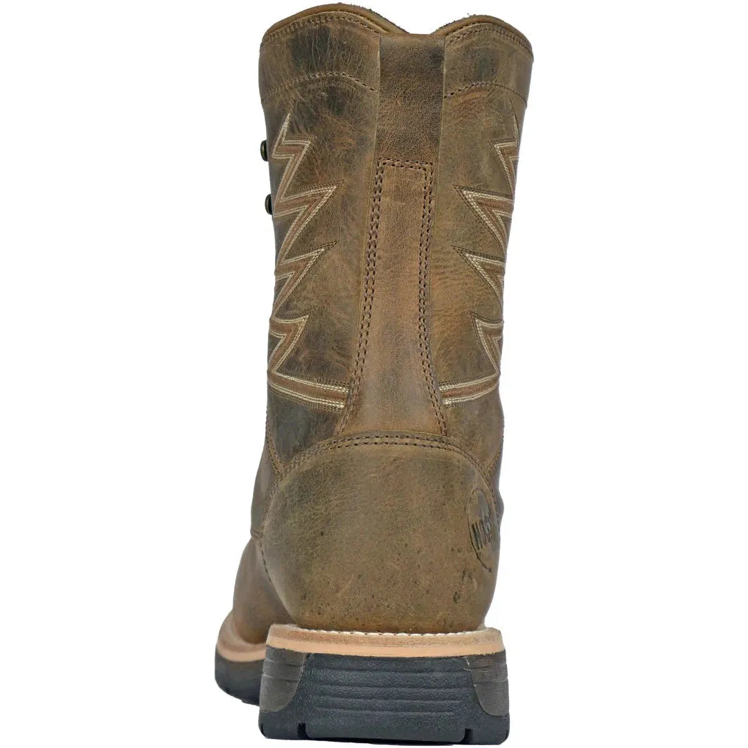 Hoss Men's Brisbee 8" Lacer Composite Toe Slip Resistant Work Boot- Brown- 94062