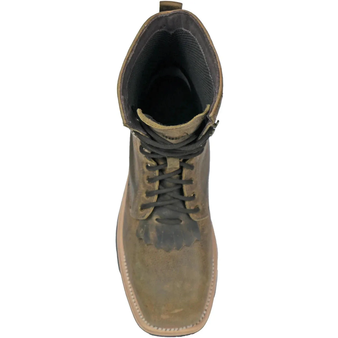 Hoss Men's Brisbee 8" Lacer Composite Toe Slip Resistant Work Boot- Brown- 94062