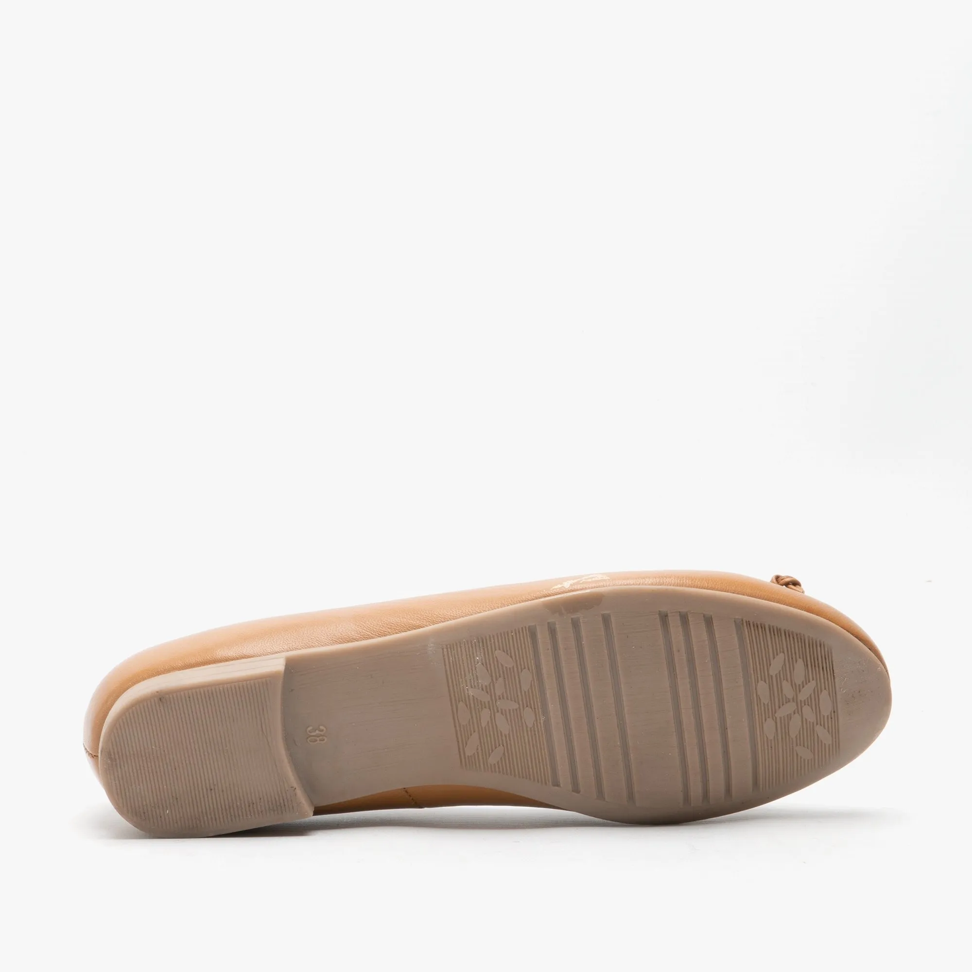 Hush Puppies NAOMI Womens Leather Ballerina Pumps Tan