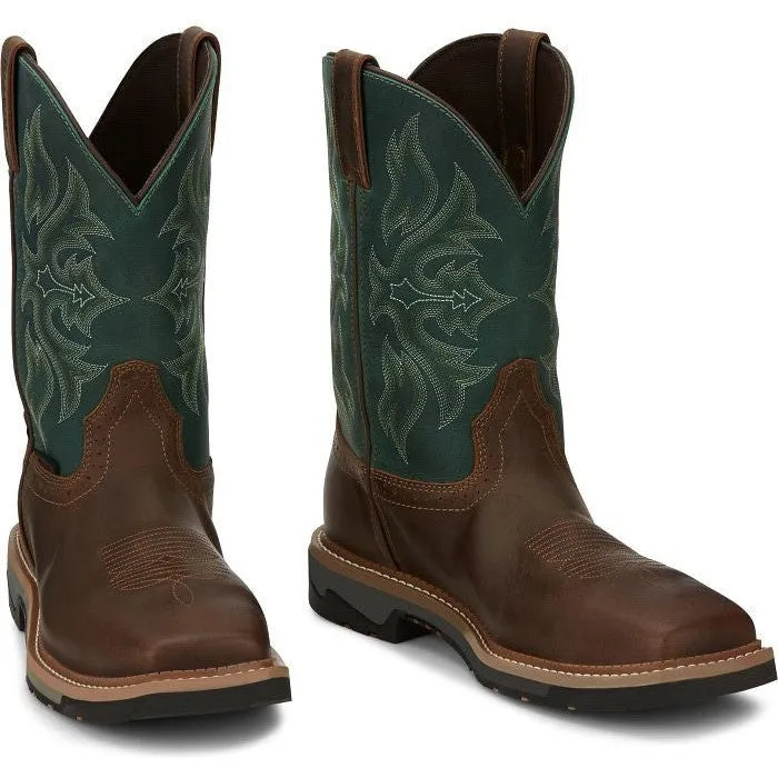Justin Men's Bolt 11" Composite Toe Waterproof Western Work Boot -Tan- SE4105