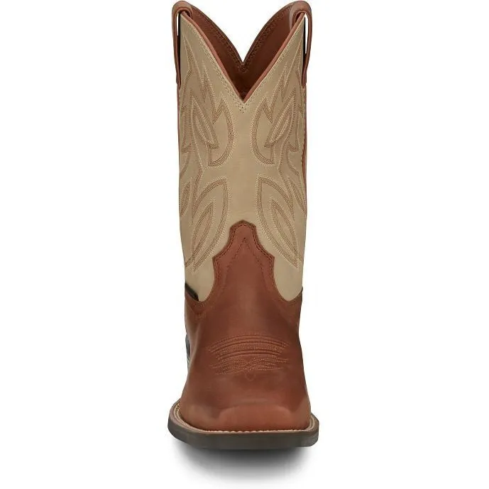 Justin Men's Canter 11" Steel Toe Slip Resistant Western Work Boot -Brown- SE4511