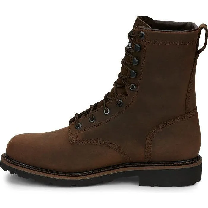 Justin Men's Drywall 8" Steel Toe Waterproof Western Work Boot -Brown- SE961