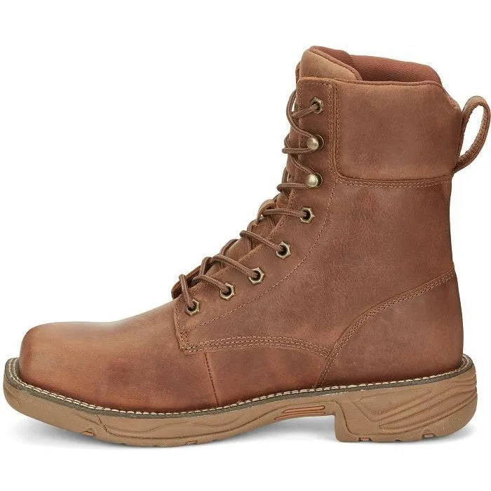 Justin Men's Rush 8" Nano Composite Toe Waterproof Western Work Boot -Brown- SE468