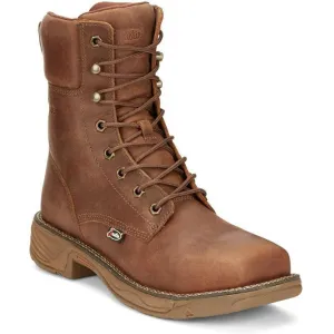Justin Men's Rush 8" Nano Composite Toe Waterproof Western Work Boot -Brown- SE468