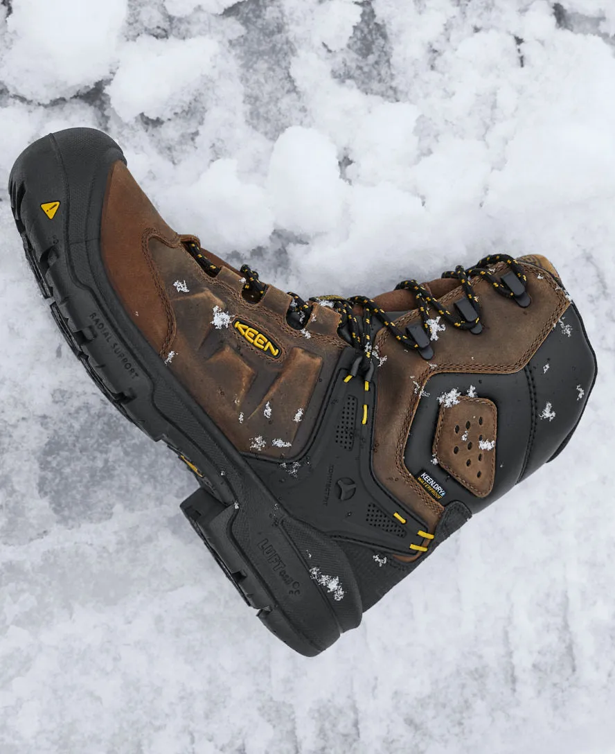 Keen Men's Dover 8" Insulated Waterproof Boot (Carbon Toe)  |  Dark Earth/Black