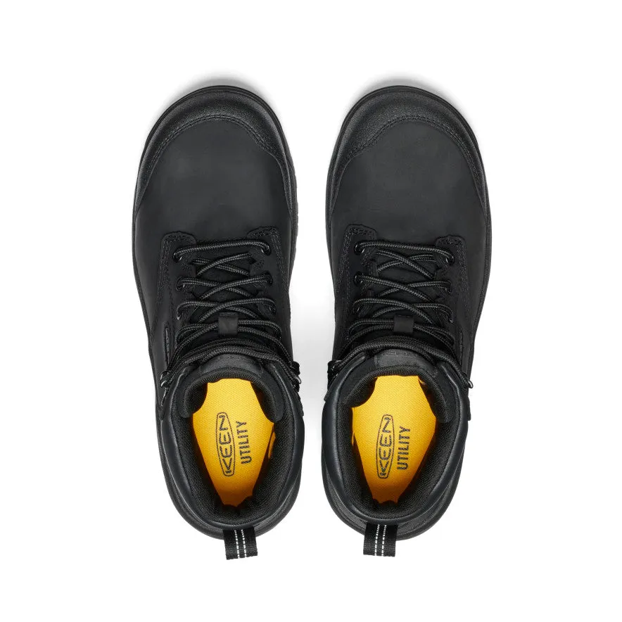 Keen Men's Evanston 6" Waterproof Boot (Carbon Toe)  |  Black/Black