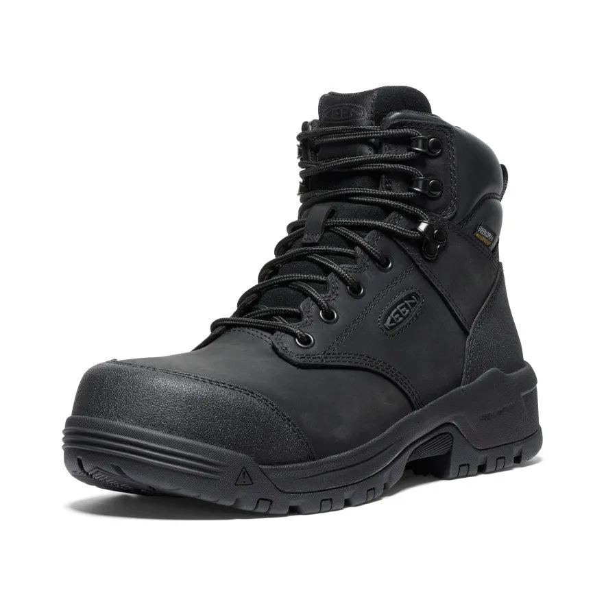 Keen Men's Evanston 6" Waterproof Boot (Carbon Toe)  |  Black/Black