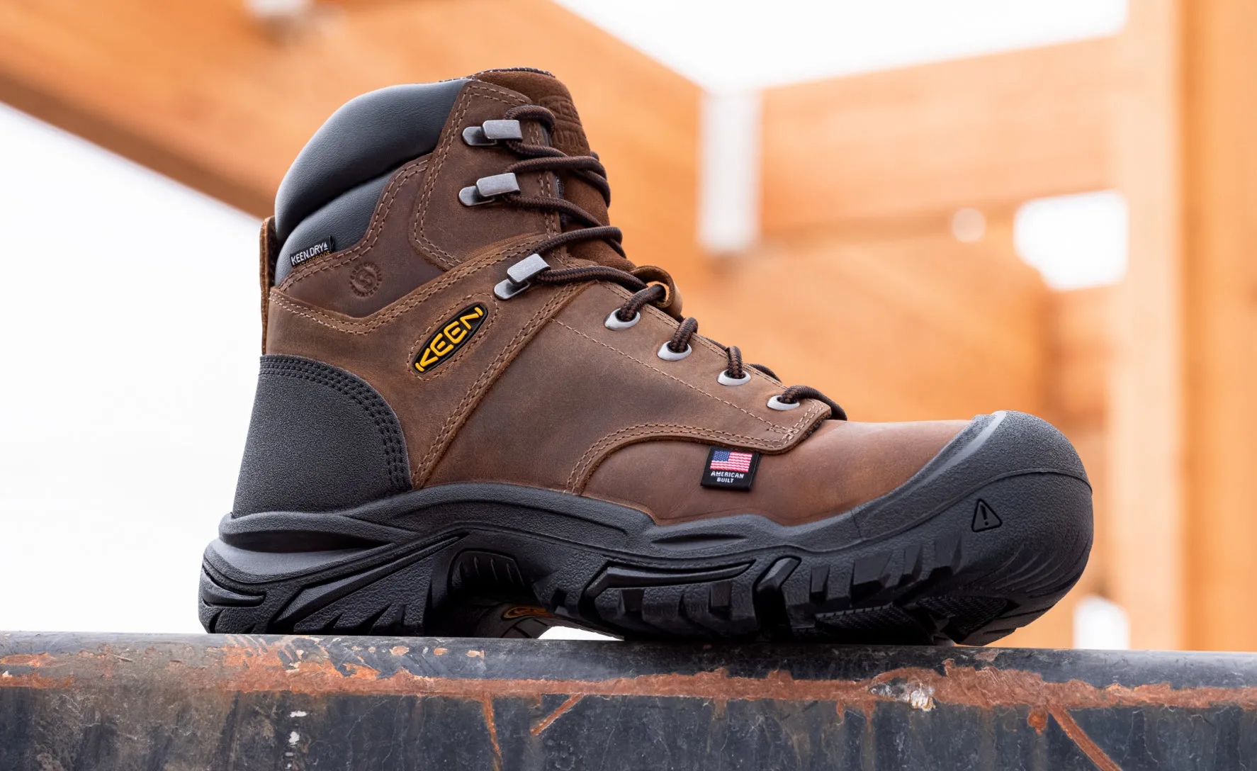 Keen Men's Mt Vernon II 6" Waterproof Boot (Steel Toe)  |  Dark Earth/Black