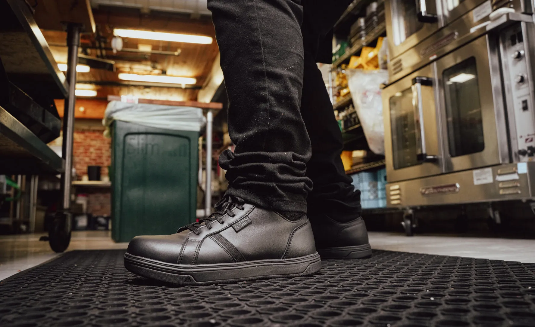 Keen Men's PTC Kenton Mid Work Shoe (Soft Toe)  |  Black/Black