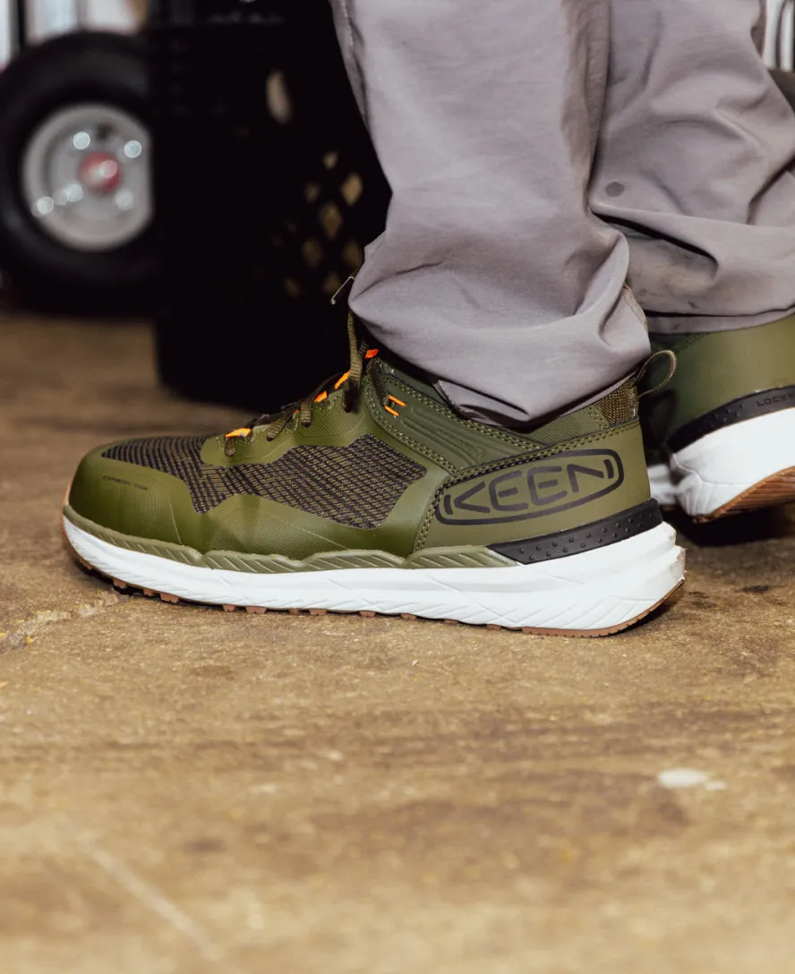 Keen Men's Synchro Waterproof Work Boot (Carbon Toe)  |  Forest Night/Gum