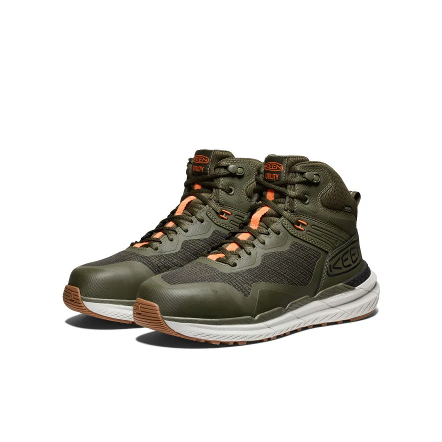 Keen Men's Synchro Waterproof Work Boot (Carbon Toe)  |  Forest Night/Gum