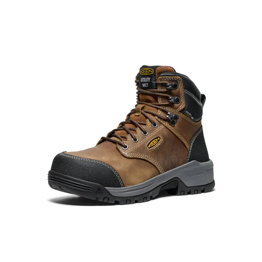 Keen Women's Evanston 6" Waterproof Boot INT MET (Carbon Toe)  |  Bison/Black