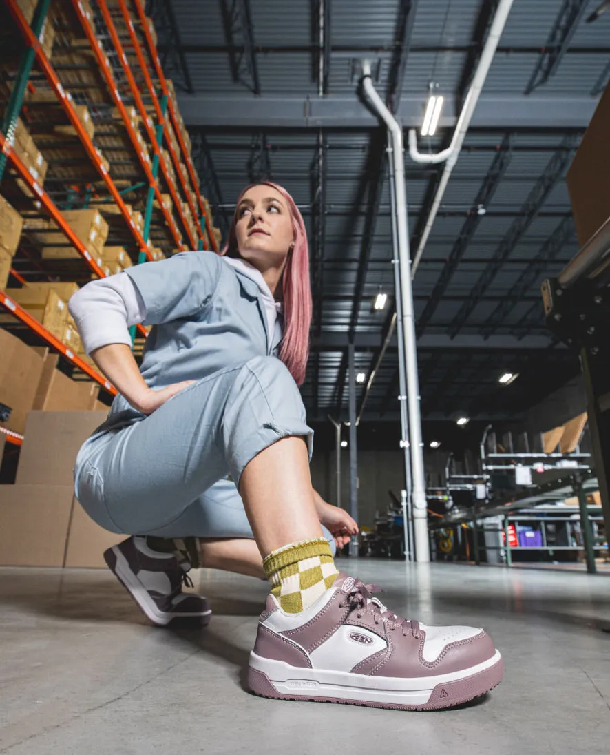 Keen Women's Overton Work Shoe (Carbon Toe)  |  Toadstool/Star White