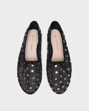 Landon Black/Silver Mesh Ballet Flat -LOEFFLER RANDALL