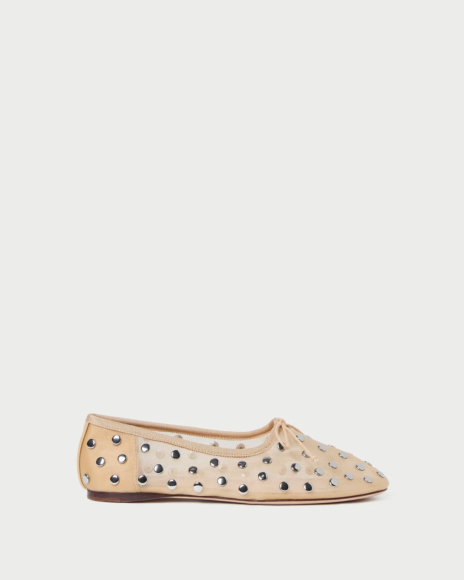 Landon Caramel/Silver Mesh Ballet Flat -LOEFFLER RANDALL