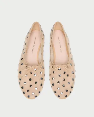 Landon Caramel/Silver Mesh Ballet Flat -LOEFFLER RANDALL
