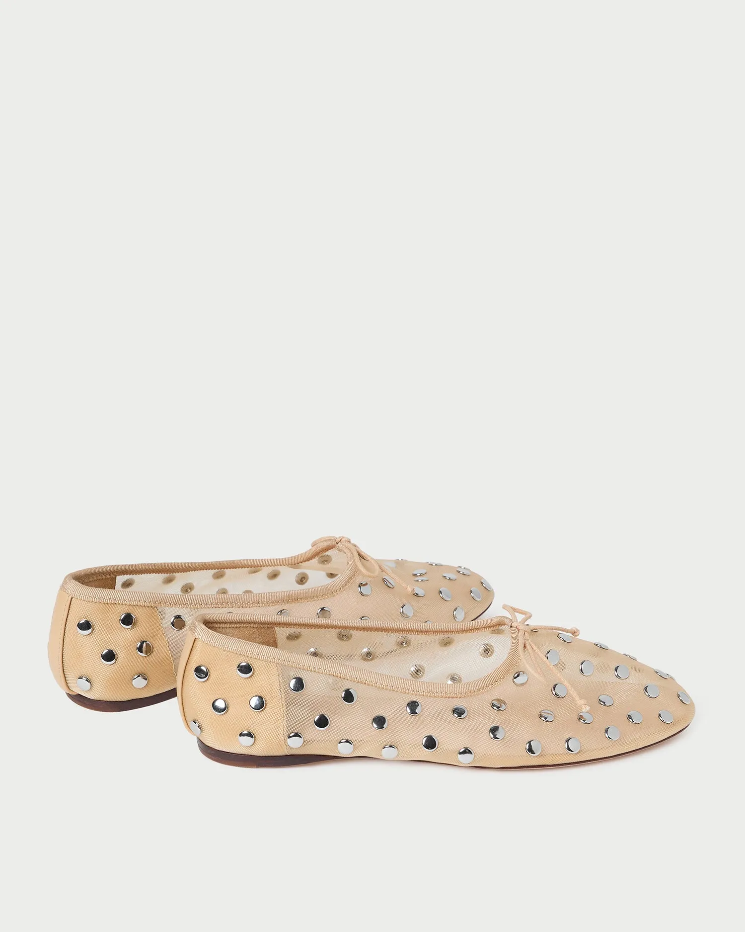 Landon Caramel/Silver Mesh Ballet Flat -LOEFFLER RANDALL