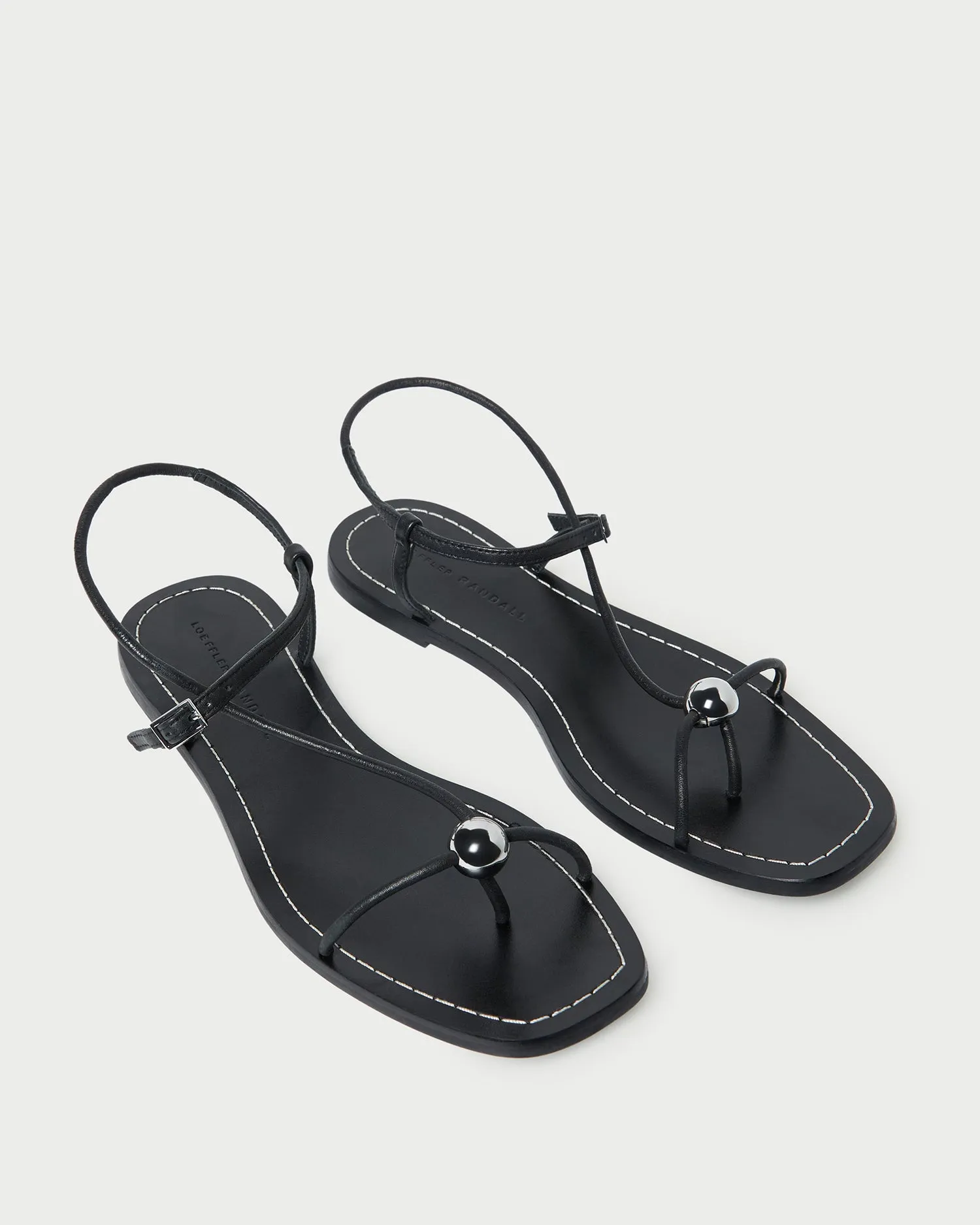 Lara Black Leather Sandal -LOEFFLER RANDALL