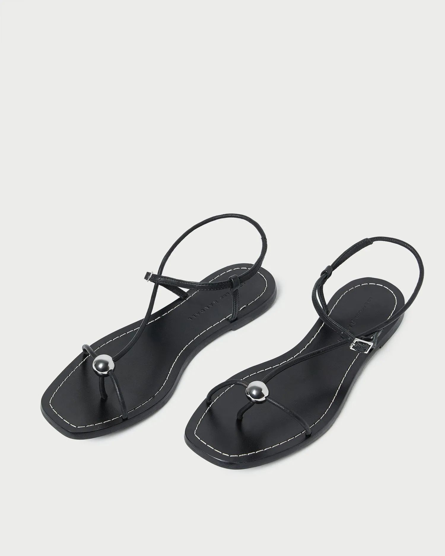 Lara Black Leather Sandal -LOEFFLER RANDALL