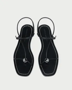 Lara Black Leather Sandal -LOEFFLER RANDALL