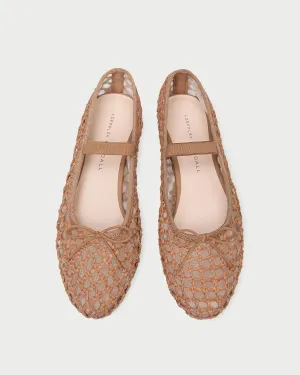 Leonie Brown Crochet Ballet Flat -LOEFFLER RANDALL
