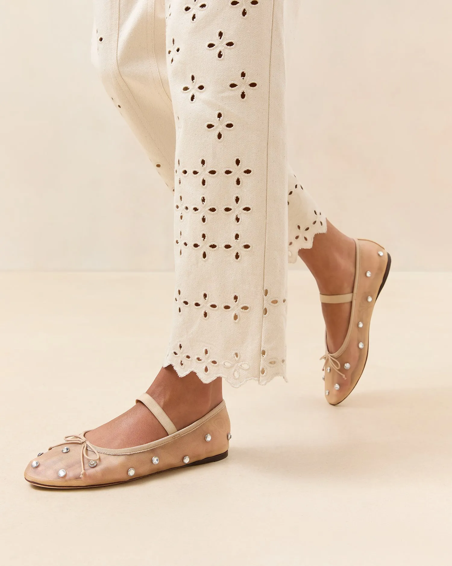 Leonie Caramel/Crystal Ballet Flat -LOEFFLER RANDALL